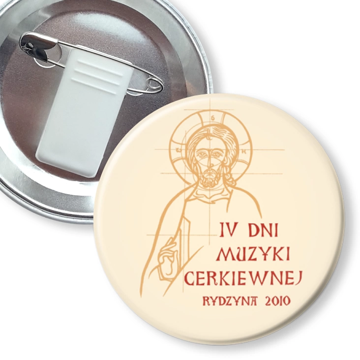 przypinka z żabką i agrafką Dni Muzyki Cerkiewnej Rydzyna
