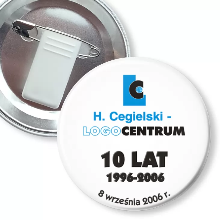 przypinka z żabką i agrafką H. Cegielski - LOGO CENTRUM