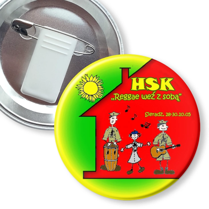 przypinka z żabką i agrafką HSK Sieradz