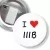 Przypinka z żabką i agrafką I love IIIB