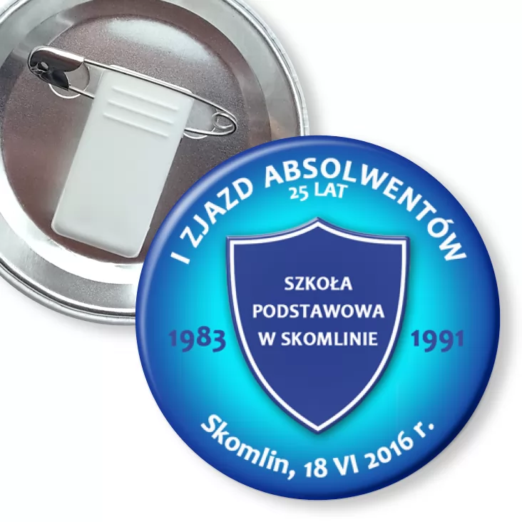 przypinka z żabką i agrafką I Zjazd Absolwentów