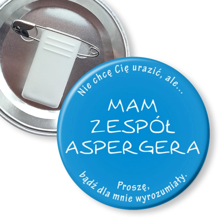 przypinka z żabką i agrafką Mam Zespół Aspergera
