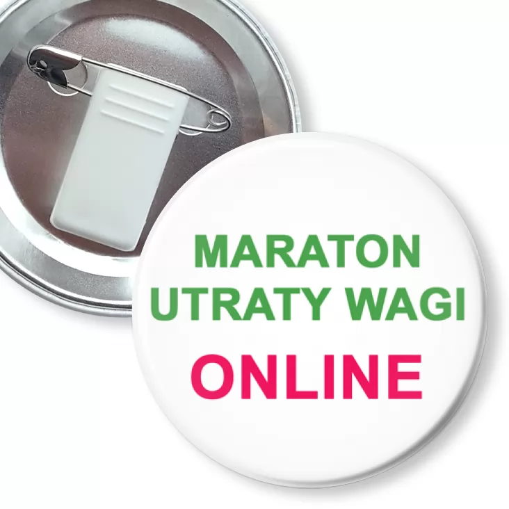 przypinka z żabką i agrafką Maraton utraty wagi