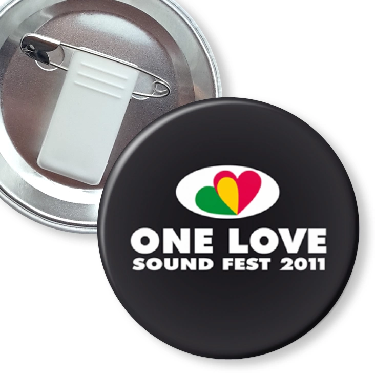 przypinka z żabką i agrafką One love 2011 - czarne