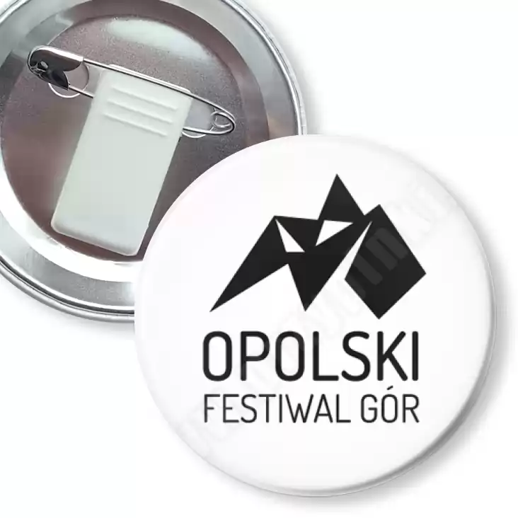 przypinka z żabką i agrafką Opolski Festiwal Gór