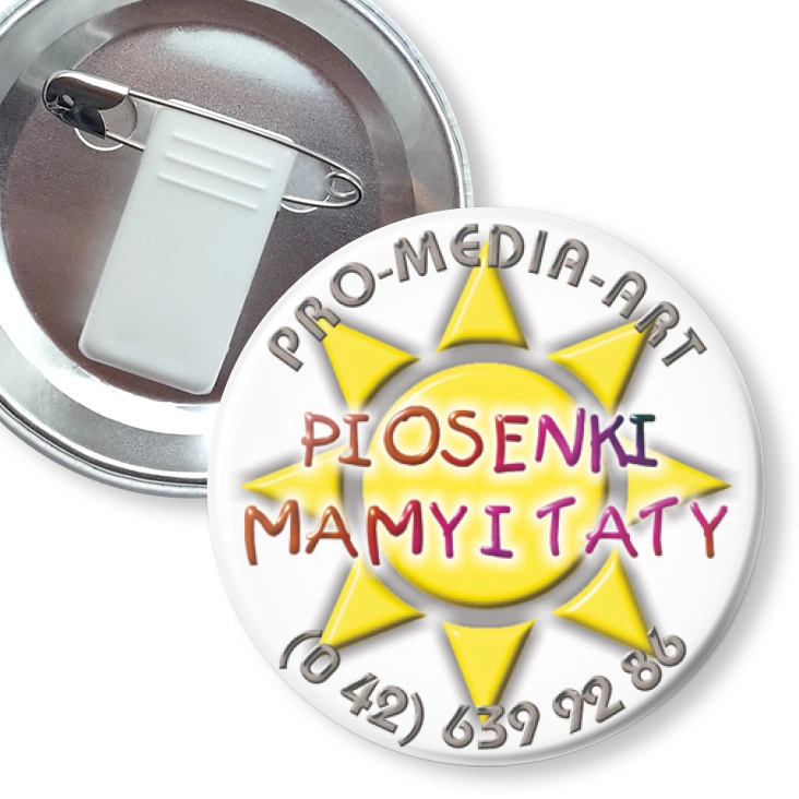 przypinka z żabką i agrafką Piosenki Mamy i Taty