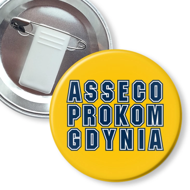 przypinka z żabką i agrafką Asseco Prokom Gdynia A