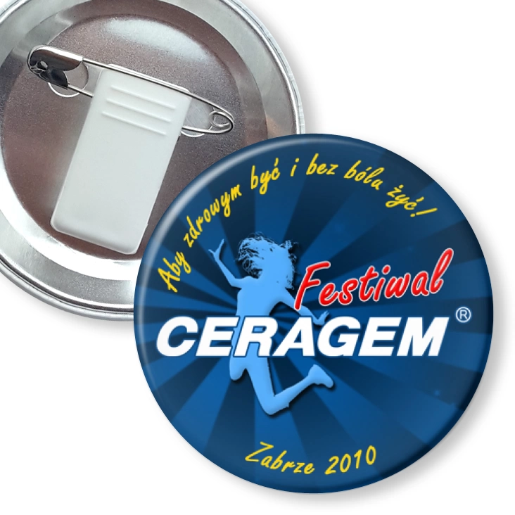przypinka z żabką i agrafką Ceragem