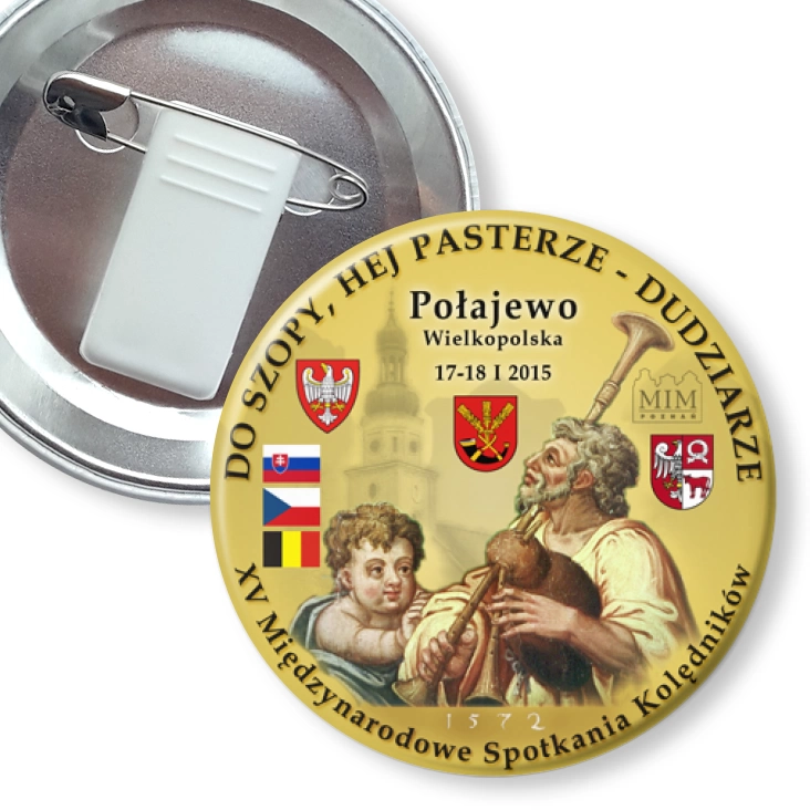 przypinka z żabką i agrafką Dudziarze 2015