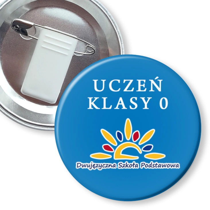 przypinka z żabką i agrafką Dwujęzyczna Szkoła Podstawowa 0
