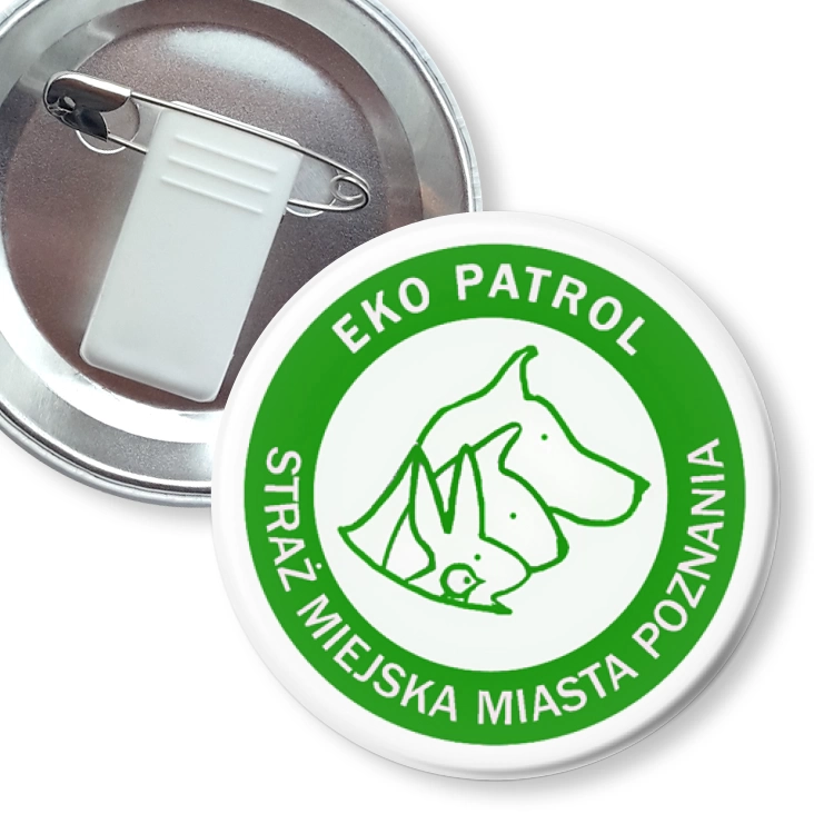 przypinka z żabką i agrafką Eko Patrol