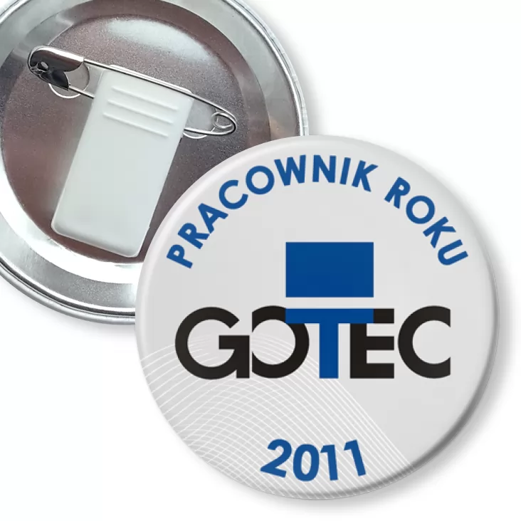 przypinka z żabką i agrafką Gotec - Pracownik Roku 2011