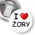 Przypinka z żabką i agrafką I love Żory