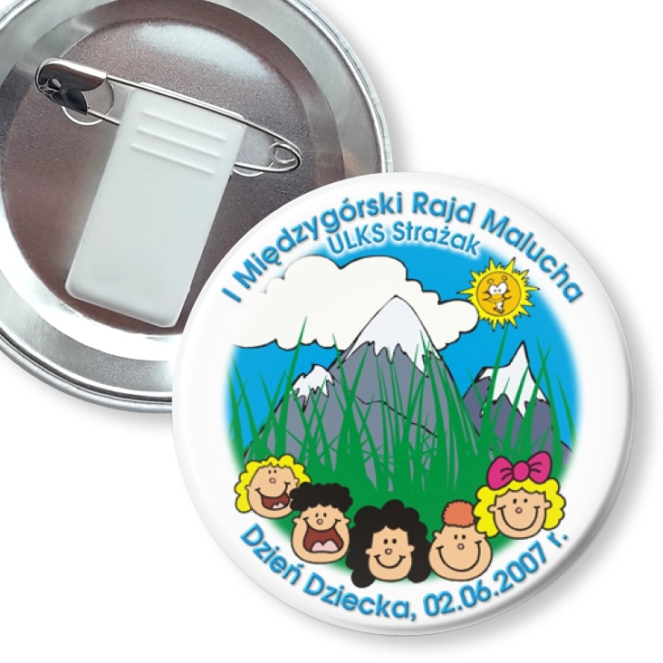 przypinka z żabką i agrafką I Międzygórski Rajd Malucha