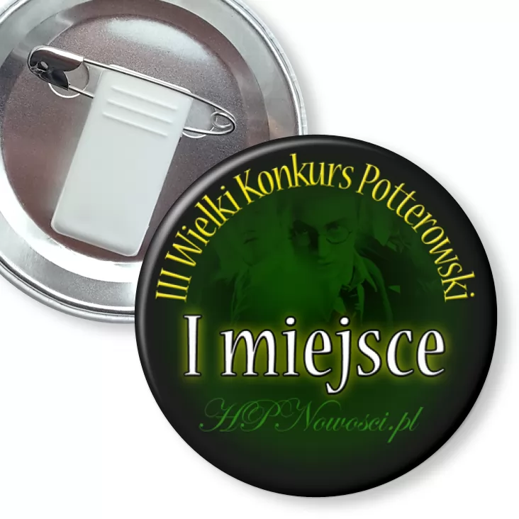 przypinka z żabką i agrafką III Wielki Konkurs Potterowski