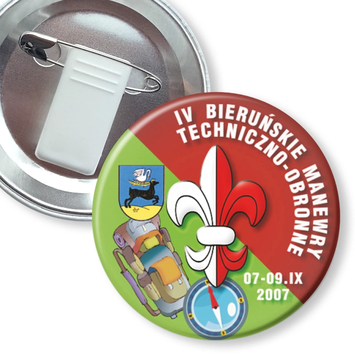 przypinka z żabką i agrafką IV Bieruńskie Manewry