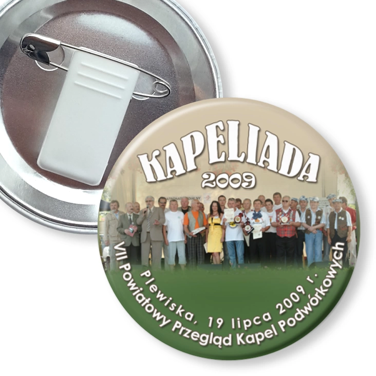 przypinka z żabką i agrafką Kapeliada 2009