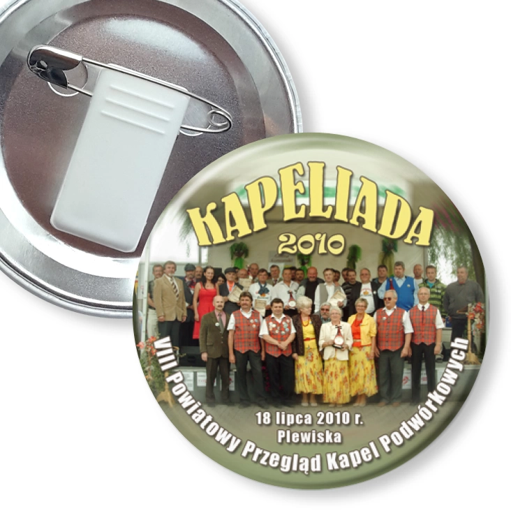 przypinka z żabką i agrafką Kapeliada 2010