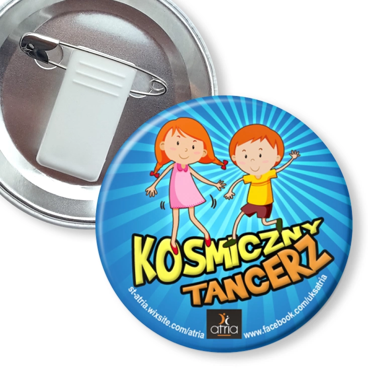 przypinka z żabką i agrafką Kosmiczny Tancerz