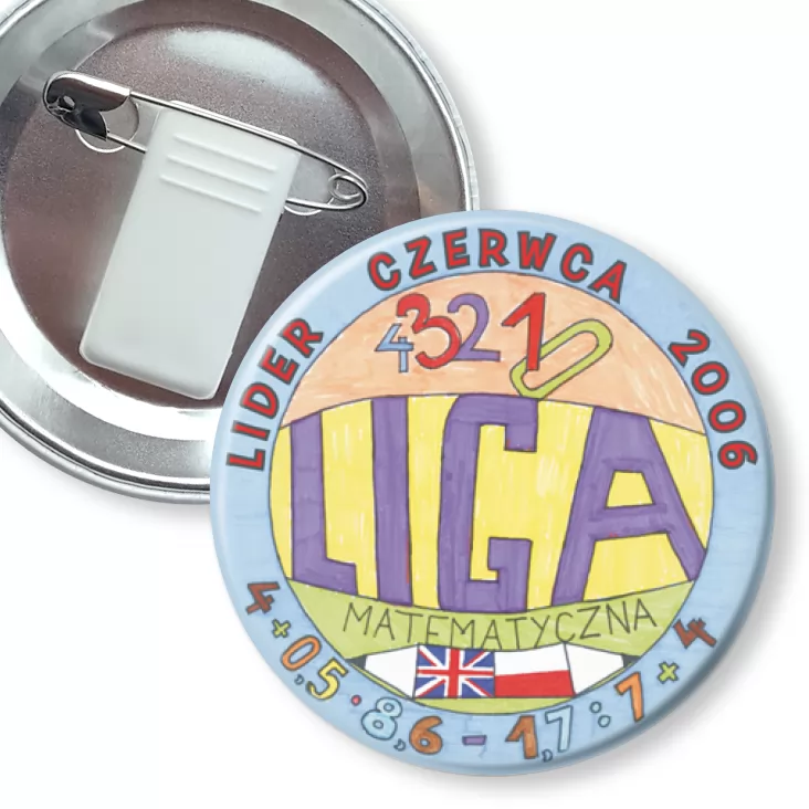 przypinka z żabką i agrafką Liga matematyczna - lider czerwca 2006