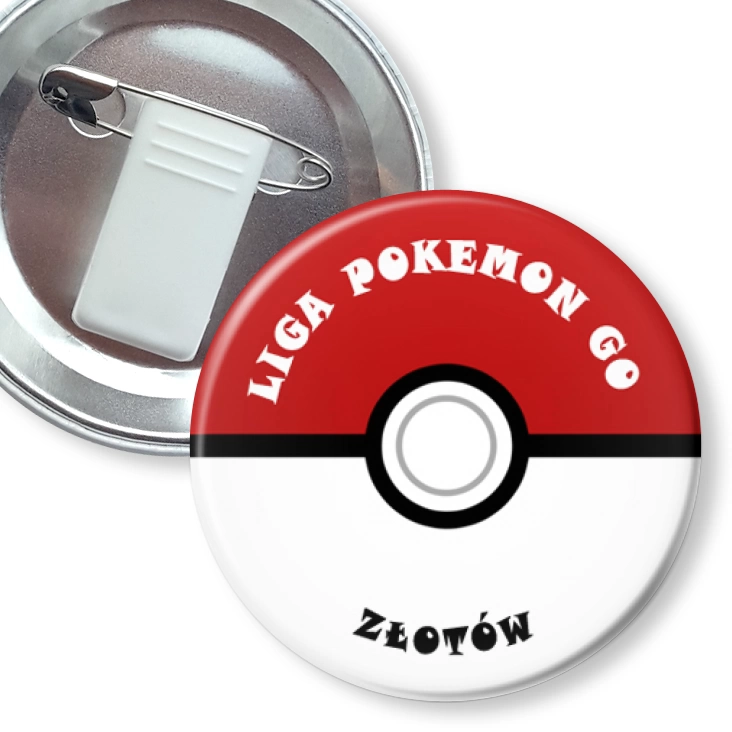 przypinka z żabką i agrafką Liga Pokemon Go