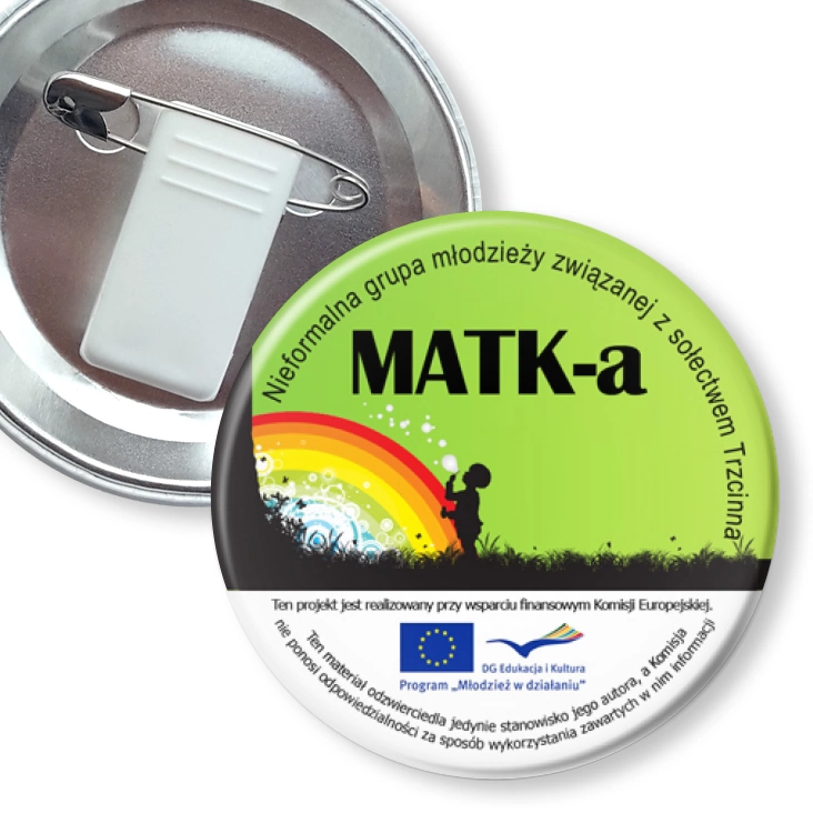 przypinka z żabką i agrafką MATK-a