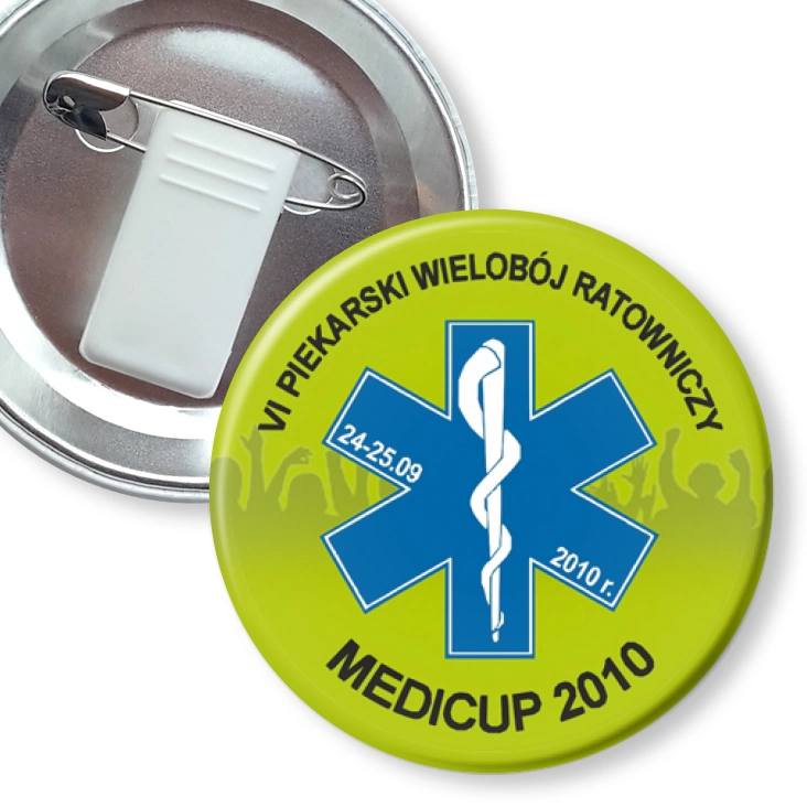 przypinka z żabką i agrafką Medicup 2010