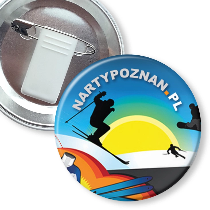 przypinka z żabką i agrafką nartypoznan.pl