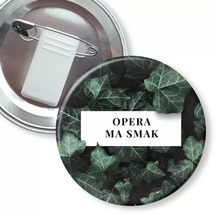 przypinka z żabką i agrafką Opera ma smak
