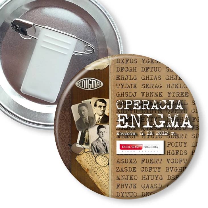 przypinka z żabką i agrafką Operacja Enigma