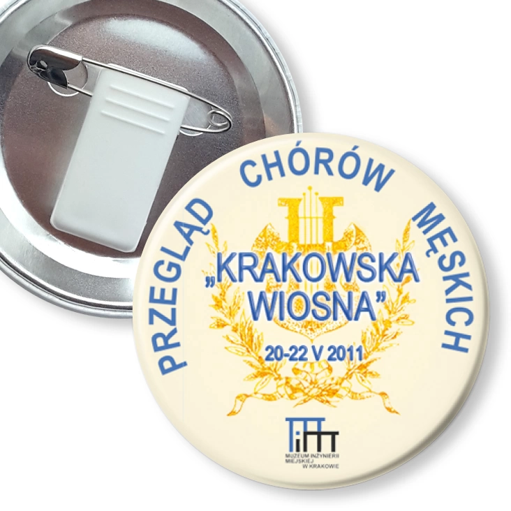 przypinka z żabką i agrafką Przegląd Chórów Męskich