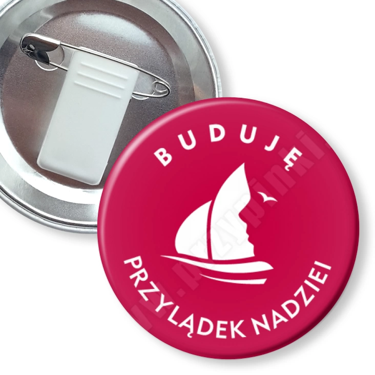 przypinka z żabką i agrafką Przylądek Nadziei