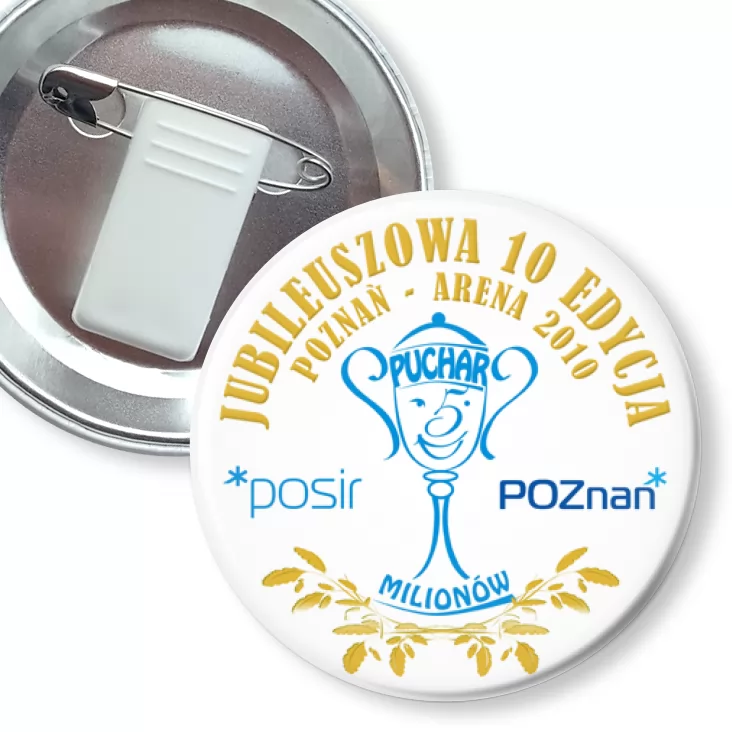 przypinka z żabką i agrafką Puchar Milionów