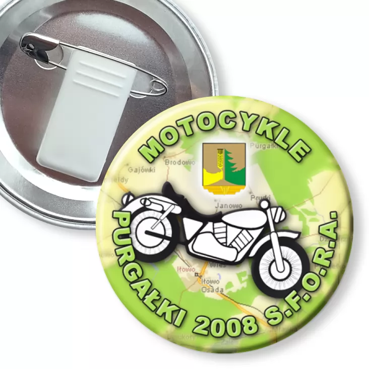 przypinka z żabką i agrafką Purgałki 2008