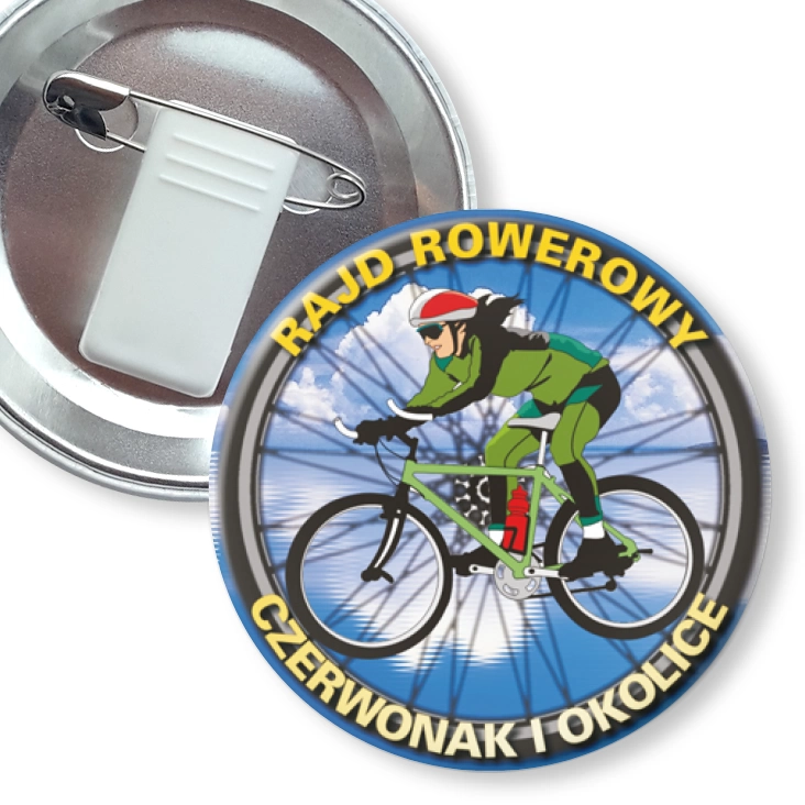 przypinka z żabką i agrafką Rajd Rowerowy - Czerwonak i Okolice