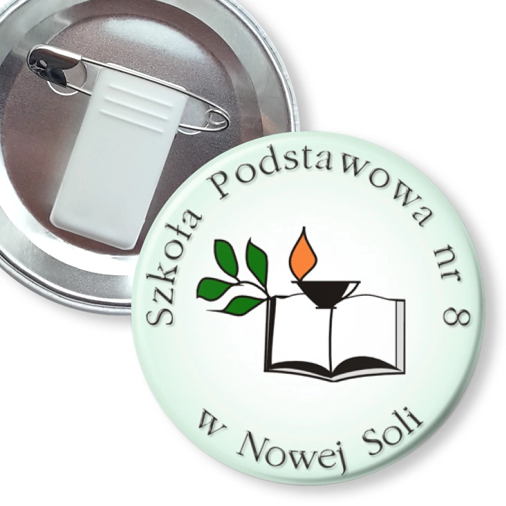przypinka z żabką i agrafką SP nr 3 w Nowej Soli