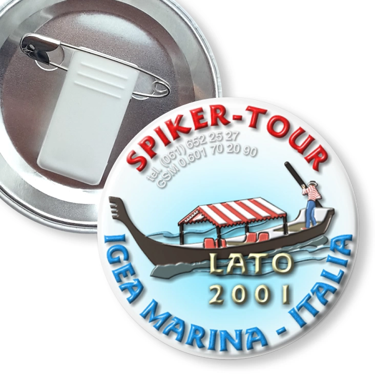 przypinka z żabką i agrafką Spiker-Tour Igea Marina - Italia