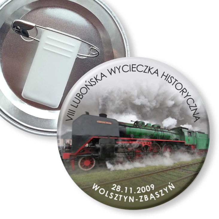przypinka z żabką i agrafką VIII Lubońska Wycieczka Historyczna