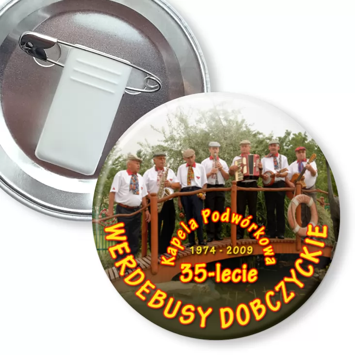 przypinka z żabką i agrafką Werdebusy Dobczyckie
