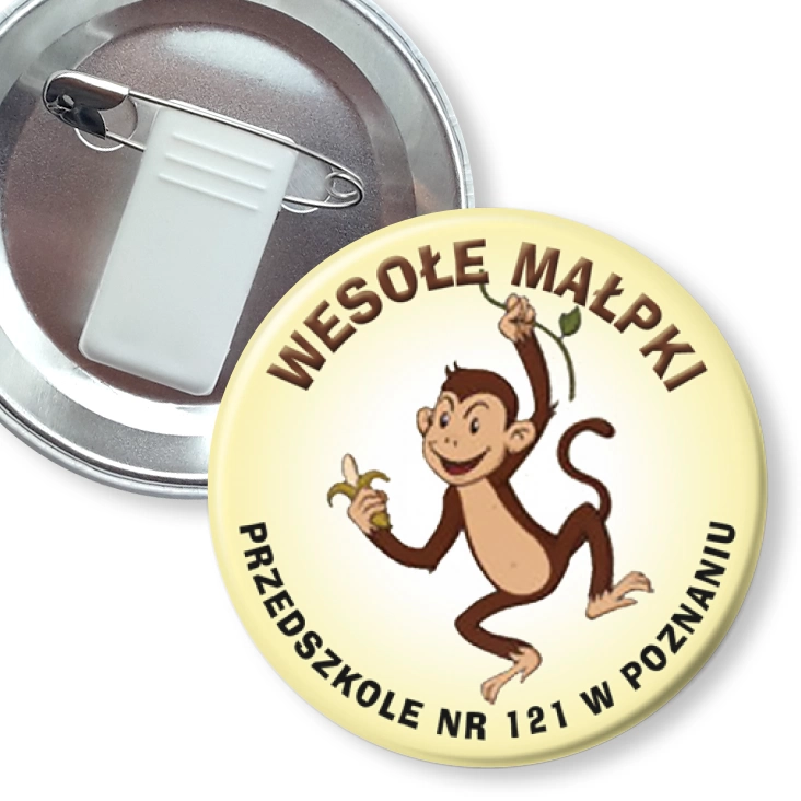 przypinka z żabką i agrafką Wesołe Małpki