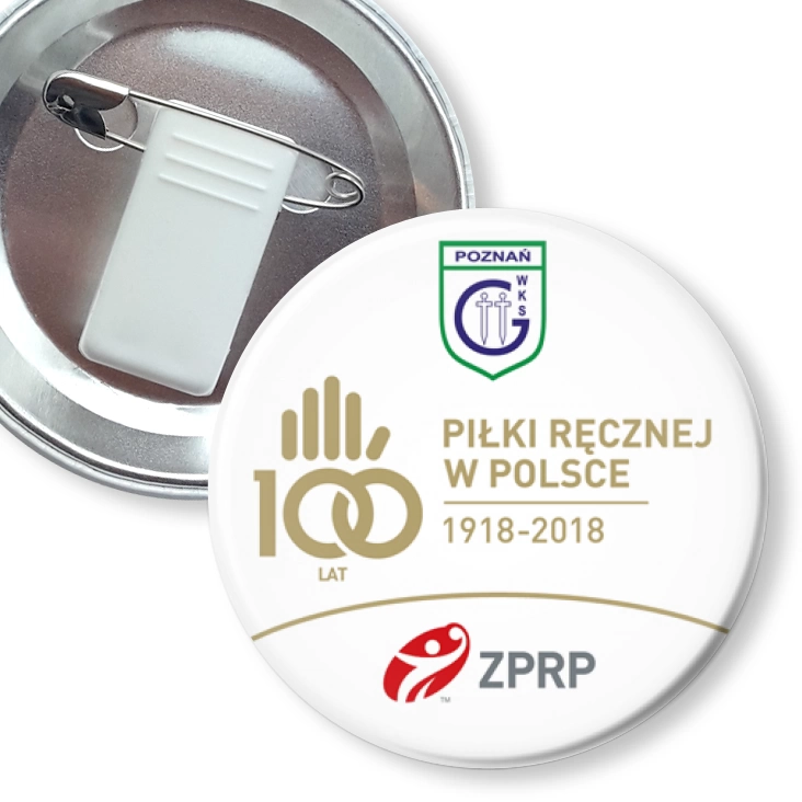 przypinka z żabką i agrafką WKS Grunwald