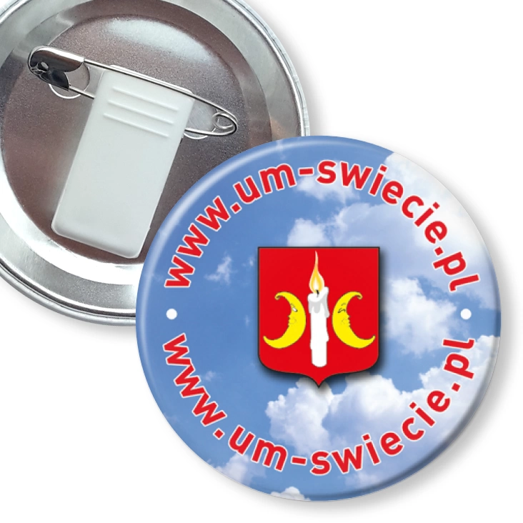 przypinka z żabką i agrafką www.um-swiecie.pl