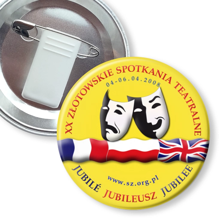 przypinka z żabką i agrafką XX Złotowskie Spotkania Teatralne