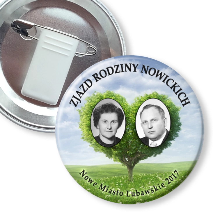 przypinka z żabką i agrafką Zajazd Rodziny Nowickich