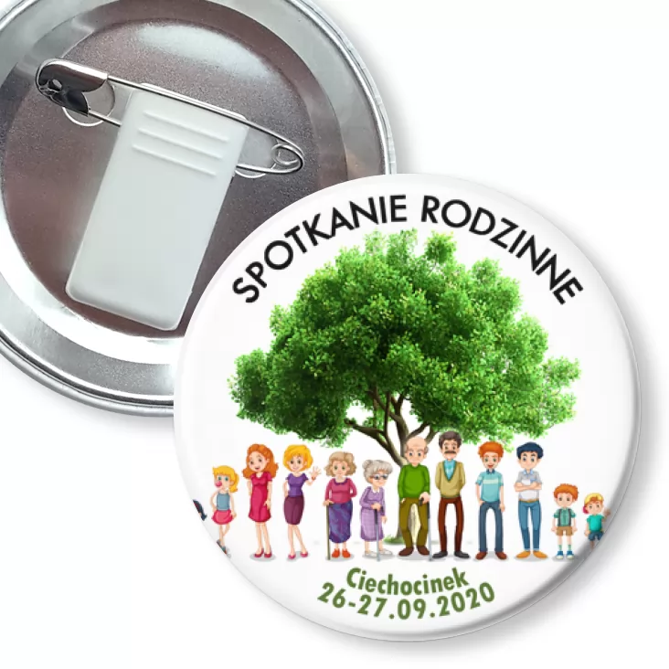 przypinka z żabką i agrafką Zjazd rodzinny