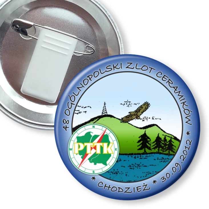 przypinka z żabką i agrafką 48 Ogólnopolski Zlot Ceramików