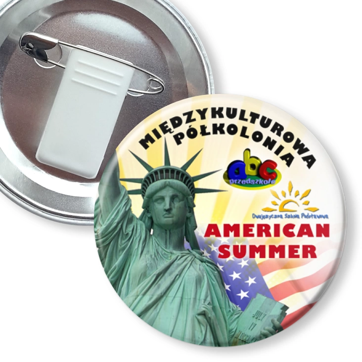 przypinka z żabką i agrafką American Summer