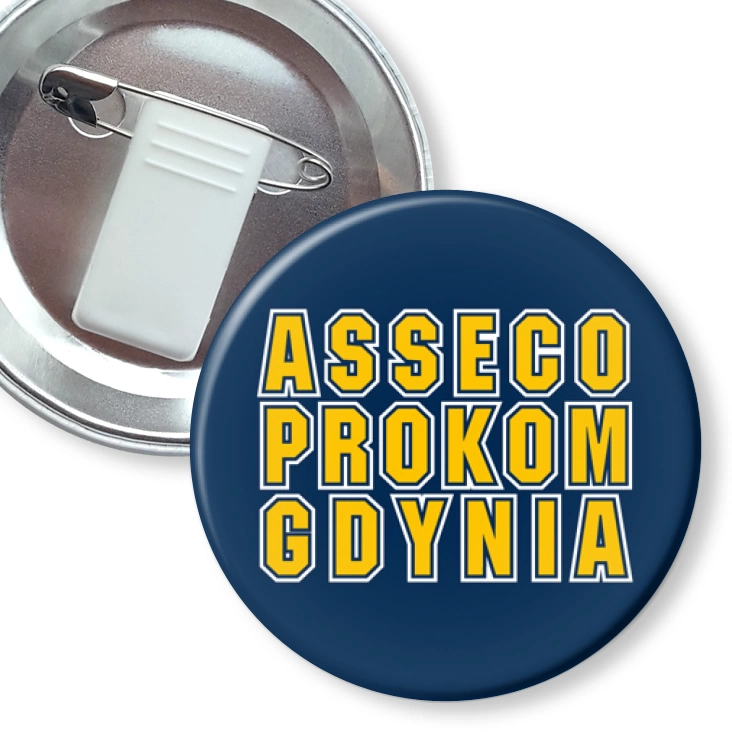 przypinka z żabką i agrafką Asseco Prokom Gdynia B
