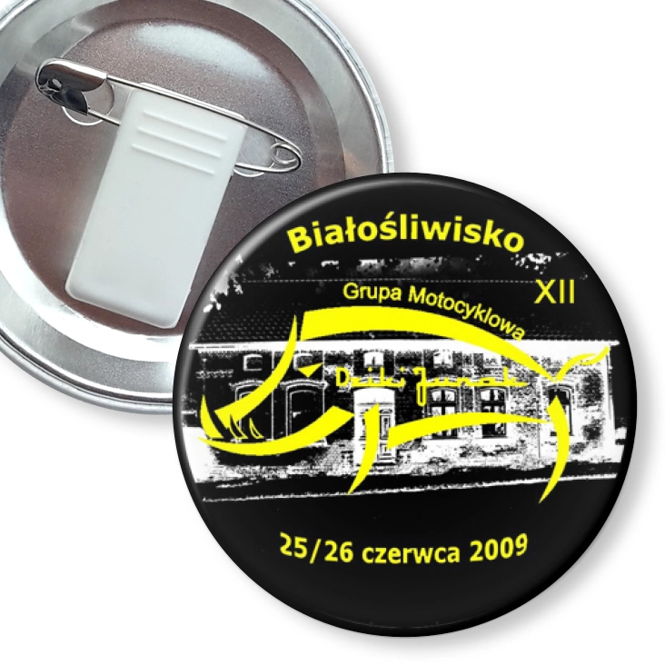 przypinka z żabką i agrafką Białośliwsko
