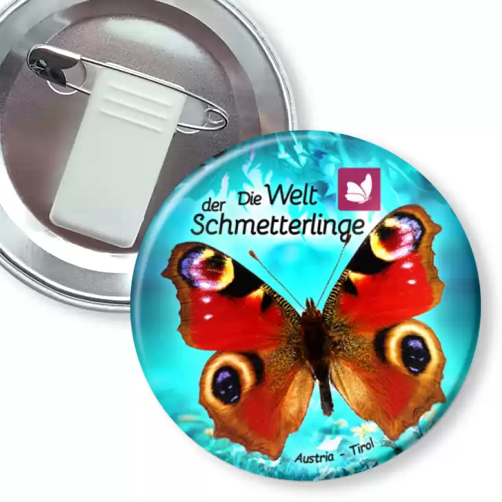 przypinka z żabką i agrafką Die Welt der Schmetterlinge